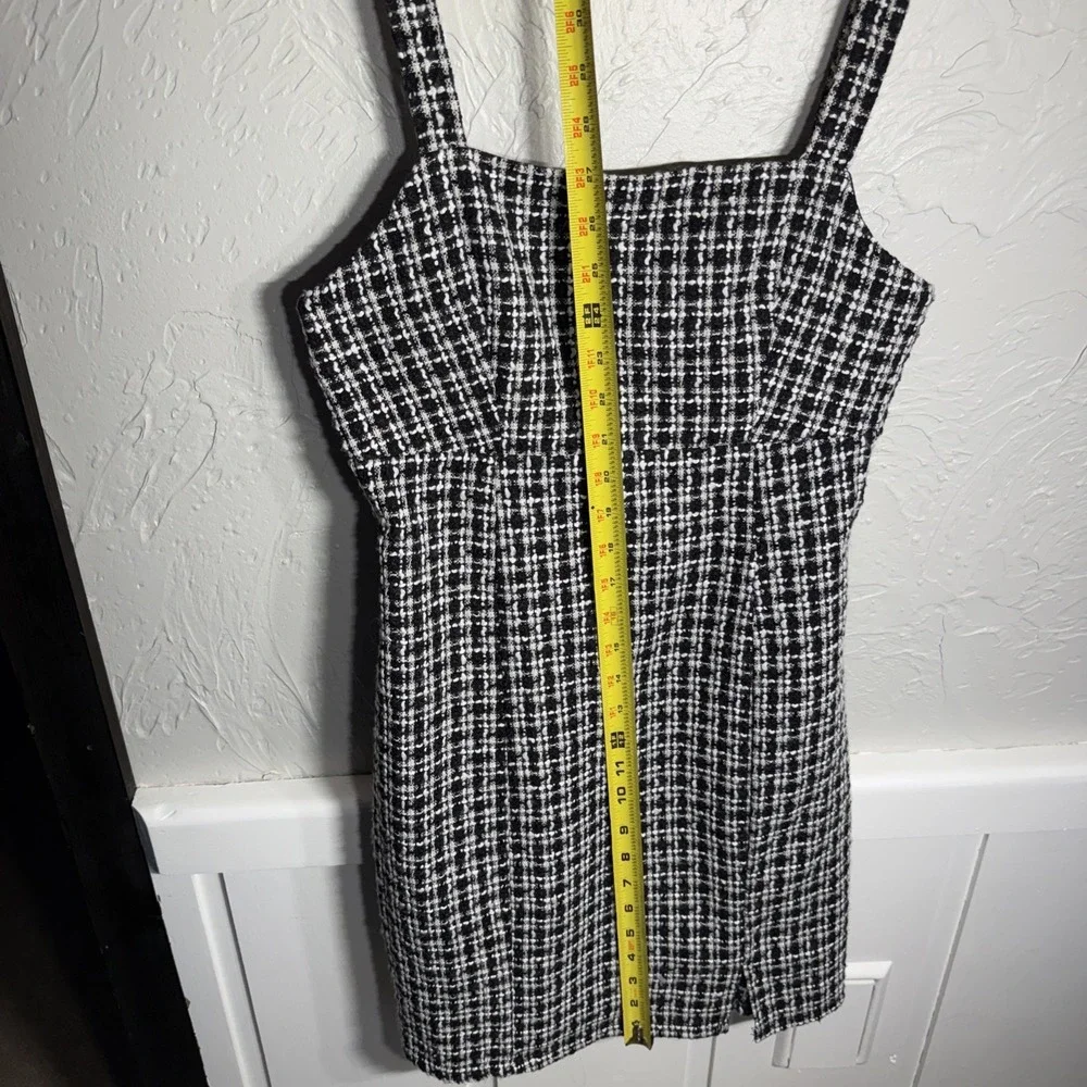 Miami Black & White Sheath Mini Dress WMN Small Y2K Preppy City Girl Tweed NWT - Picture 8 of 14